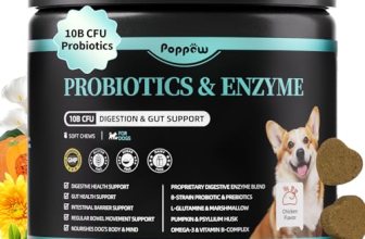 Probiotics for Dogs, Digestive Enzymes & Pumpkin Fiber for Gut Health and Bowel