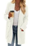 KIRUNDO Cardigan Sweaters for Women 2026 Fall Chunky Fuzzy Knit Open Front Loose