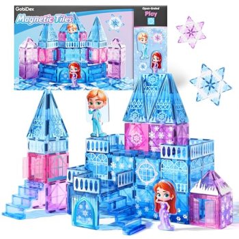 GobiDex Magnetic Building Blocks Princess Castle with 2 Dolls & Stairs