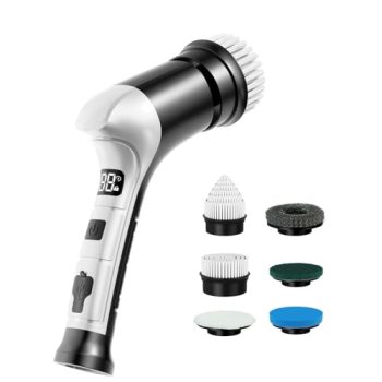Electric Spin Scrubber, Cordless Household Cleaning Brush with 6 Replaceable Hea