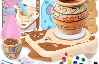 Skirfy Pottery Wheel for Kids-Complete Pottery Painting Kit Arts and Crafts for