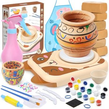 Skirfy Pottery Wheel for Kids-Complete Pottery Painting Kit Arts and Crafts for