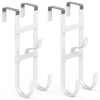 FYY Over The Door Hooks – 2 Pack Heavy Duty Triple-Hook Organizer Hanger for Han