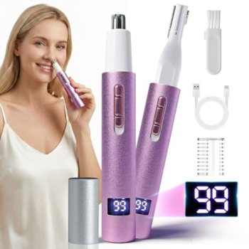 Mendaping Nose and Ear Hair Trimmer with LED Display for Women Men