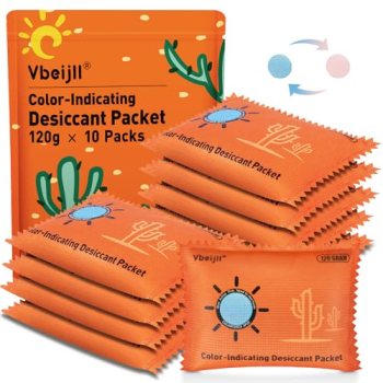 120 Gram (10 Pack) Color-Indicating Desiccant Packs for Storage