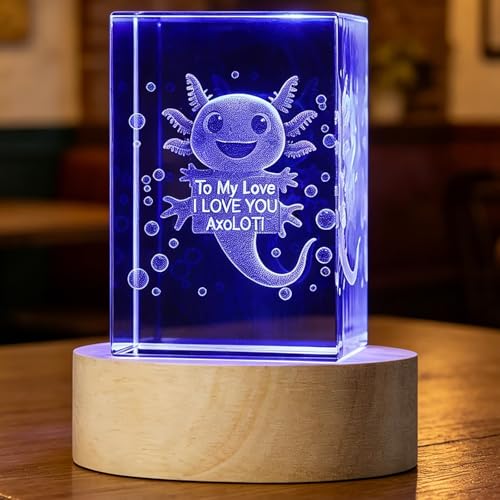 YummyCarrot 3D Axolotl Crystal Ball Night Light