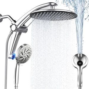 Rain Shower Head with Handheld,Dual Shower Head with Hose,Detachable 10″ High Pr