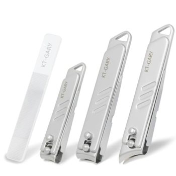 KT-GARY Nail Clippers Set,4pcs Anti Splash Nail Clippers with Nail File