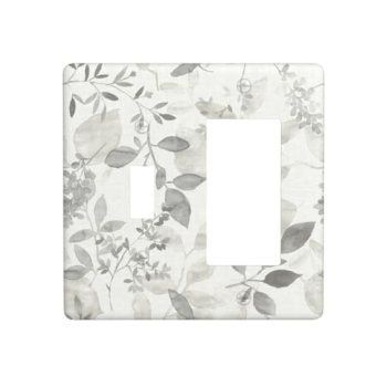 XFYGBY Decorative Outlet Covers Beige Gray Sage Leaves Olive Leaf 2 Gang Wall Pl