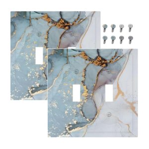 XFYGBY Decorative Light Switch Plate Covers Modern Abstract Blue Grey Gold Marbl