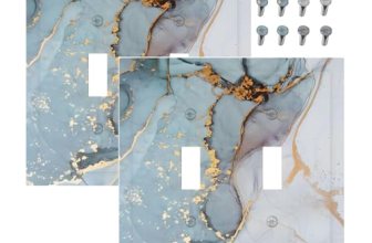 XFYGBY Decorative Light Switch Plate Covers Modern Abstract Blue Grey Gold Marbl