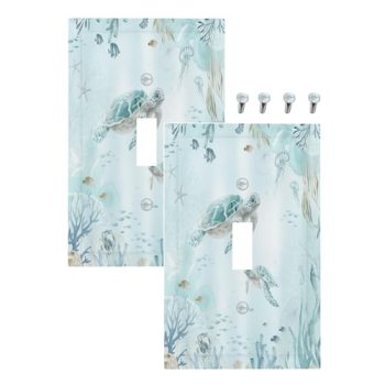 XFYGBY Decorative Light Switch Plate Covers Sea Turtles Coral Jellyfish Ocean Li