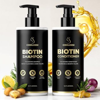 COOLKESI Tripeptide-Infused Biotin Hair Growth Shampoo and Conditioner Set