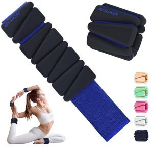 BECOJADDE Ankle Weights Set of 2 (1 lb Each) Wrist Weights for Women Men Adjusta