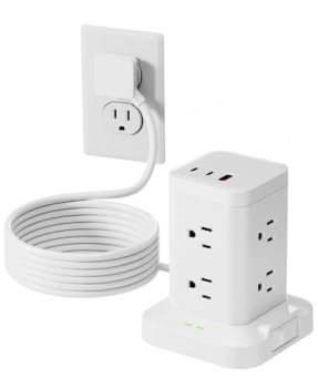 Power Strip Tower with Surge Protector 1800J
