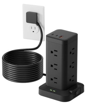 Power Strip Tower with Surge Protector 1800J