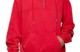Iwing Mens Oversized Quarter Zip Hoodie Sweatshirt Half Zipper Heavyweight Fleec
