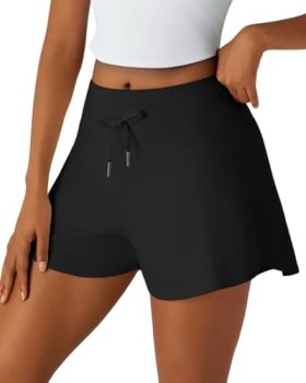 Leapstride Athletic Shorts for Women Flowy Tennis 2-in-1 Running High Waist Shor