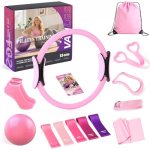 Vanlgs Pilates Kit 13Pcs Home Pilates Essentials Workout Kit with 13″ Ring