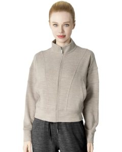 Leapstride Women’s Fleeced Performance Jacket – Full-Zip Stand-Up Collar