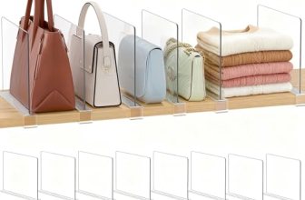 Saccik Purse Organizer for Closet Shelf Dividers: 8-Pack Adjustable Clear Acryli