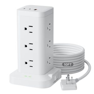 Power Strip Tower with Surge Protector 1800J
