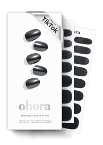 ohora Semi Cured Gel Nail Strips (N Boba Chrome) – Works with Any Nail Lamps