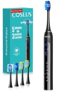 COSLUS C30 Electric Toothbrush for Adults: 3 Intensities & 5 Modes Customized fo