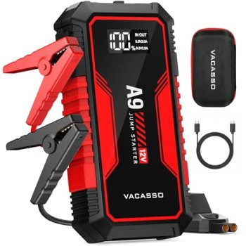 Jump Starter 4000A, VACASSO A9 Battery Jumper Starter Portable (7L Gas/4L Diesel