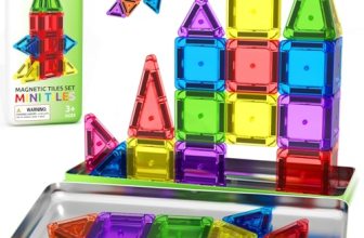 40PCS Mini Magnetic Tiles Toddler Travel Essentials Toys with Case Set