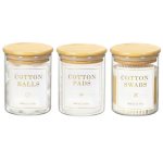 Luxspire 3 Pack Glass Qtip Holder Dispenser