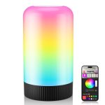 OIYN RGBICWW Smart Table Lamps, Touch Bedside Small Table Lamp, LED Desk Lamp wi