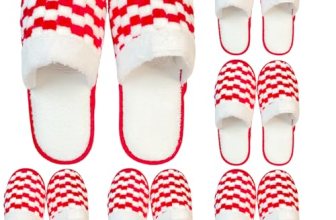 6/10/12 pairs Red grid thickening Spa Slippers for Guests