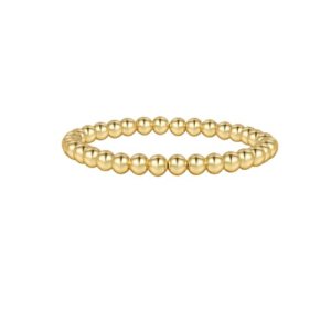 18K Gold Plated 6MM Hematite Beaded Stretch Bracelet