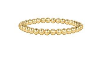 18K Gold Plated 6MM Hematite Beaded Stretch Bracelet