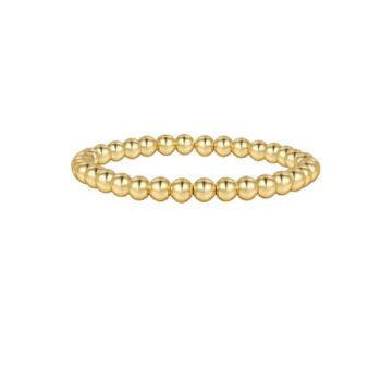 18K Gold Plated 6MM Hematite Beaded Stretch Bracelet