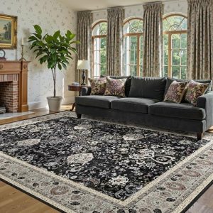 Blcak 8×10 Vintage Rugs for Living Room
