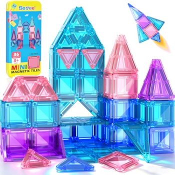 Soyee Magnetic Tiles Toddler Toys Travel Essential Games Magnet Building Blocks