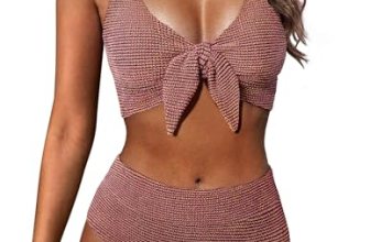 Hanna Nikole High Waisted Textured Bikini Sets for Women Two Piece Swimsuit Full