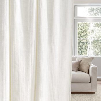 NICETOWN Natural Boho Linen Curtains 96 inches Long