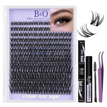 B&Q Flaunt Lash Clusters Kit D-Curl Flora Eyelash Clusters 8-18mm Cluster Eyelas