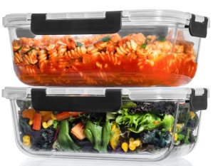 Razab 2 Pcs 1860ml / 63 Oz Large Glass Food Storage Containers with Lids