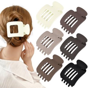 Obeoby 6 PCS Flat Claw Clips for Women