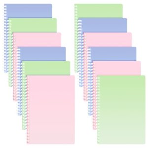 Niodel 9 Pcs Spiral Notebooks, 3 Gradient Colors (Pink/Green/Blue)