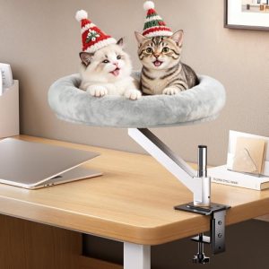 tomxcute Cat Desk Bed – Integrated Die-Cast Arm for Stability