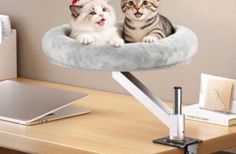 tomxcute Cat Desk Bed – Integrated Die-Cast Arm for Stability