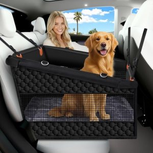 Buatis Large Dog Car Seat Cover with Dog Bed Mat for Back Seat Half