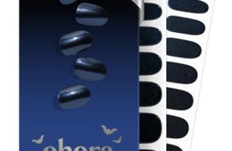 ohora Semi Cured Gel Nail Strips (N Navy Chrome) – Works with Any Lamps