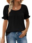 Womens Tops Spring Tops for Women Clothing Trendy Fashion Puff Short Sleeve T Sh