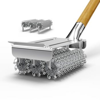 HOUSE AGAIN Grill Brush and Scraper Bristle Free with 3 Replacement Head 304 Sta